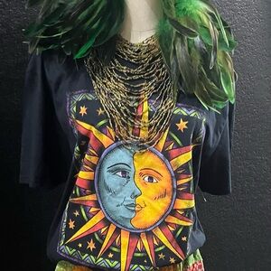 Sun and Moon Graphic Black T-Shirt